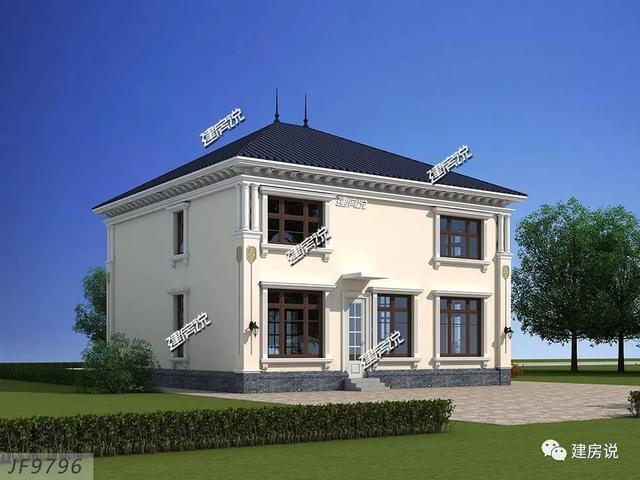 巴洛克風(fēng)別墅戶型設(shè)計圖，復(fù)式樓搭配旋轉(zhuǎn)樓梯