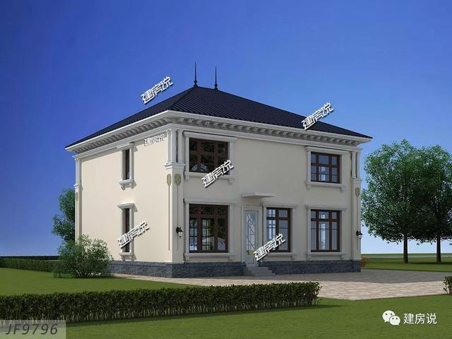 巴洛克風(fēng)別墅戶型設(shè)計圖，復(fù)式樓搭配旋轉(zhuǎn)樓梯