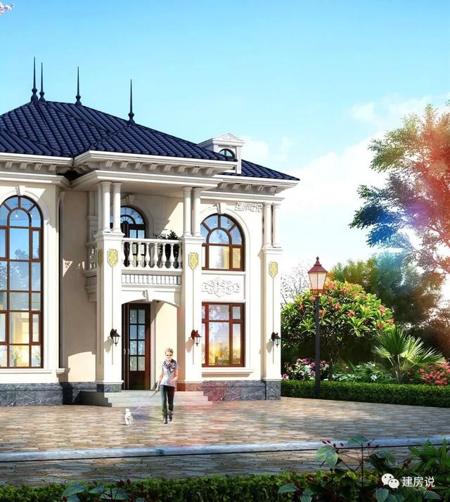 巴洛克風(fēng)別墅戶型設(shè)計圖，復(fù)式樓搭配旋轉(zhuǎn)樓梯