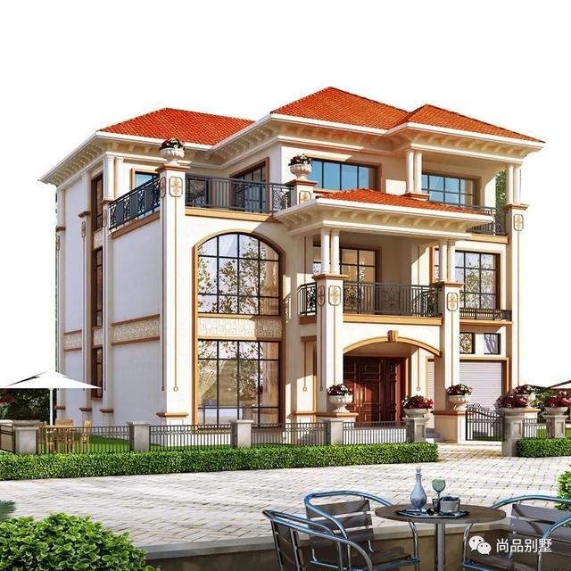 挑空客廳歐式高端三層樓房設(shè)計(jì)戶型，建好想不漂亮都難了，8室3廳