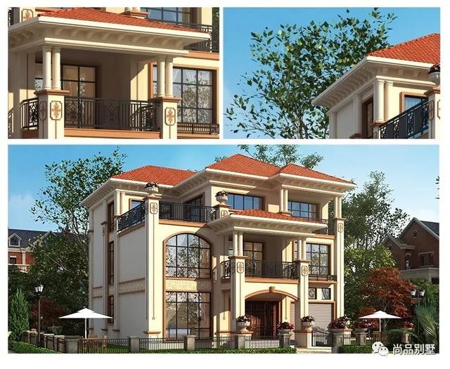 挑空客廳歐式高端三層樓房設(shè)計(jì)戶型，建好想不漂亮都難了，8室3廳