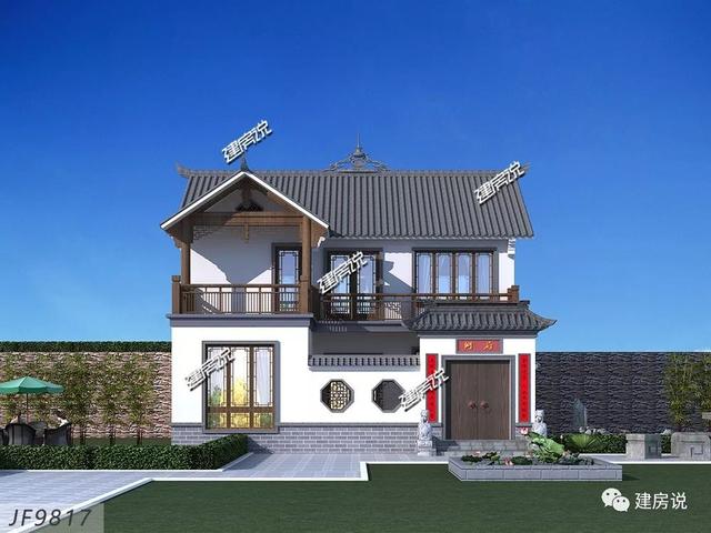 徽派中式別墅二層自建房，帶小院，花小錢，建好房