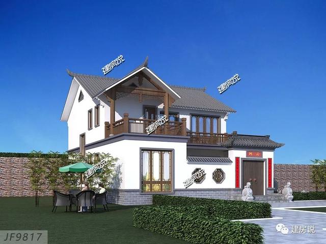 徽派中式別墅二層自建房，帶小院，花小錢，建好房