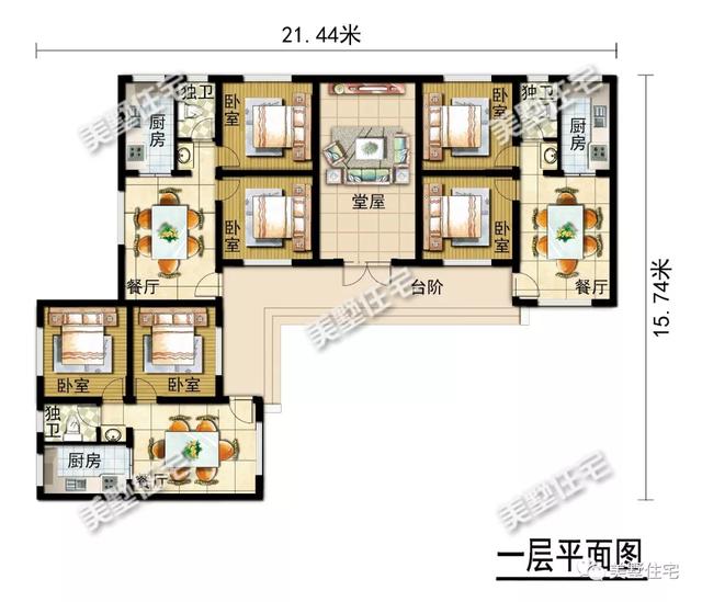 3款一層中式別墅養(yǎng)老房戶型，最低20來萬就能建