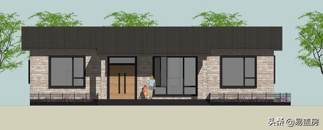 現(xiàn)代一層平房房子設(shè)計方案，四間好戶型