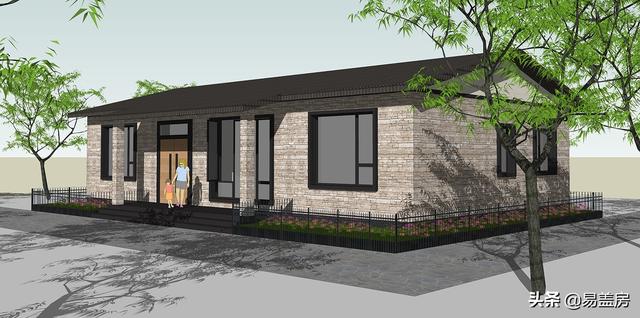 現(xiàn)代一層平房房子設(shè)計方案，四間好戶型