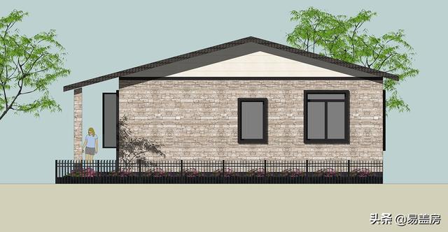 現(xiàn)代一層平房房子設(shè)計方案，四間好戶型