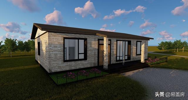 現(xiàn)代一層平房房子設(shè)計方案，四間好戶型