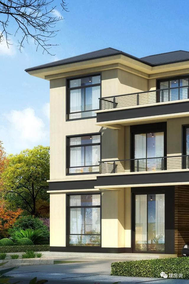 占地120平、32萬就能建好的現(xiàn)代風(fēng)別墅三層戶型圖