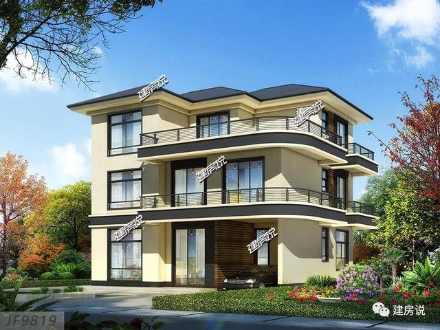 占地120平、32萬就能建好的現(xiàn)代風(fēng)別墅三層戶型圖