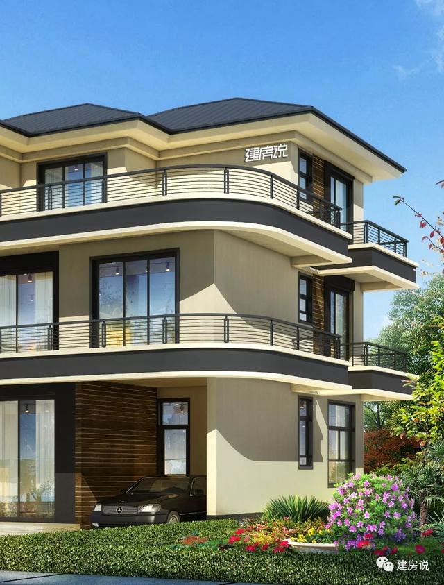 占地120平、32萬就能建好的現(xiàn)代風(fēng)別墅三層戶型圖