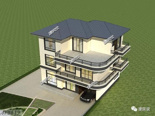 占地120平、32萬就能建好的現(xiàn)代風(fēng)別墅三層戶型圖