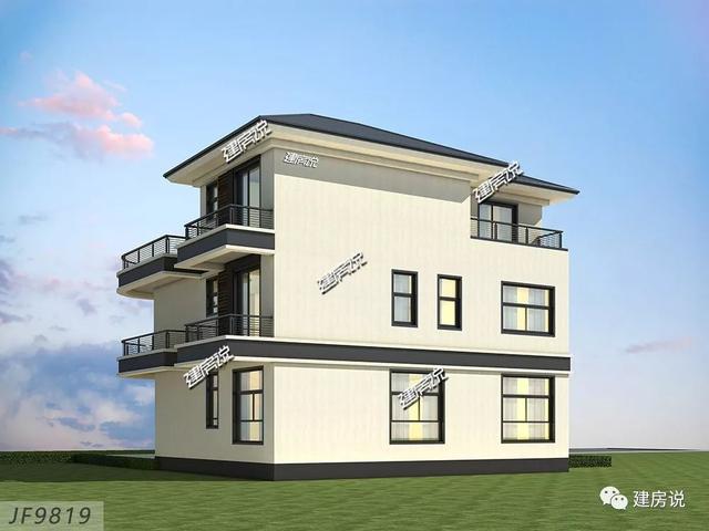 占地120平、32萬就能建好的現(xiàn)代風(fēng)別墅三層戶型圖