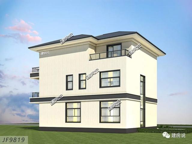 占地120平、32萬就能建好的現(xiàn)代風(fēng)別墅三層戶型圖