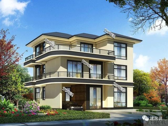 占地120平、32萬就能建好的現(xiàn)代風(fēng)別墅三層戶型圖