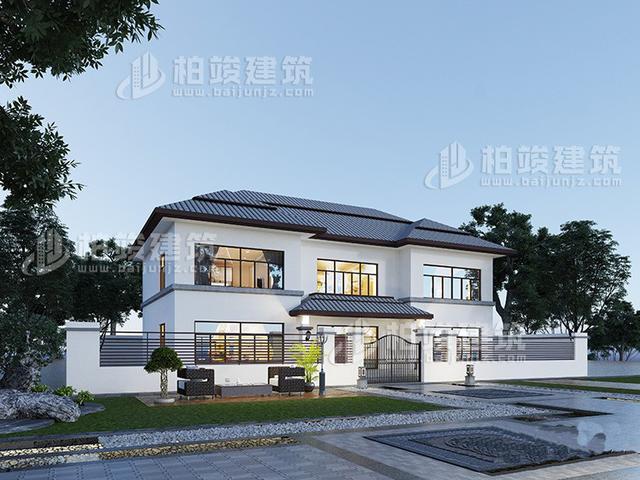 三開間2層農(nóng)村別墅設(shè)計(jì)圖，占地180平米