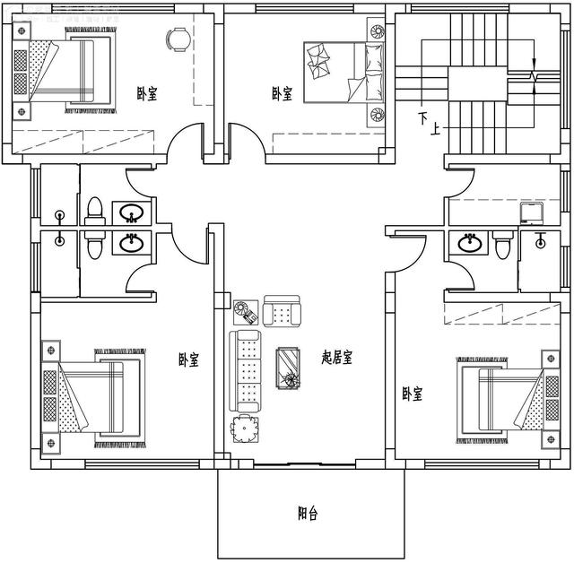 面寬14.0米進深13.5米三層大落地窗別墅圖，好看