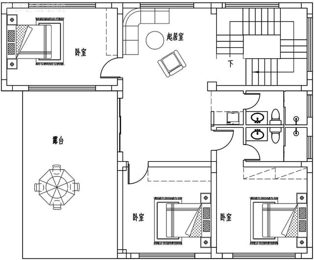 面寬14.0米進深13.5米三層大落地窗別墅圖，好看