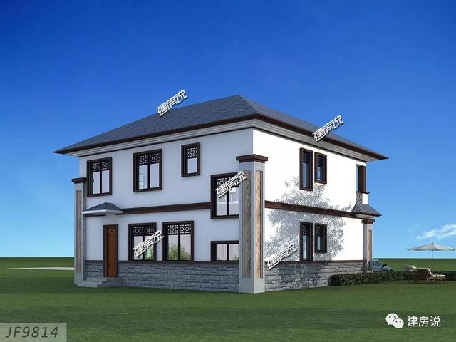 面寬12米的新中式帶內(nèi)院別墅設(shè)計(jì)圖，類四合院風(fēng)格