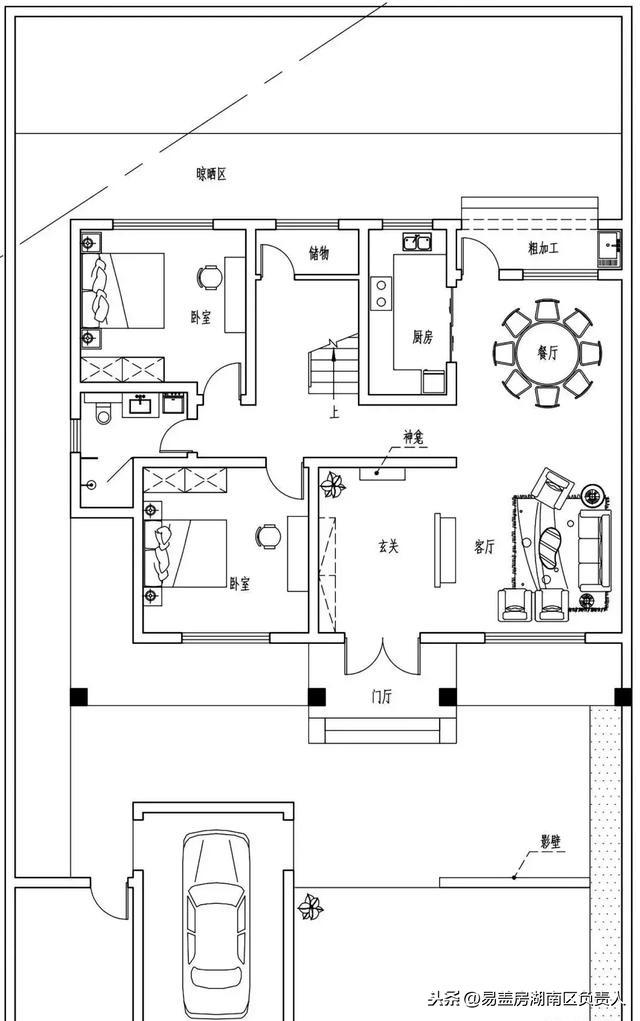 250平新中式別墅方案，有宅有院有車庫