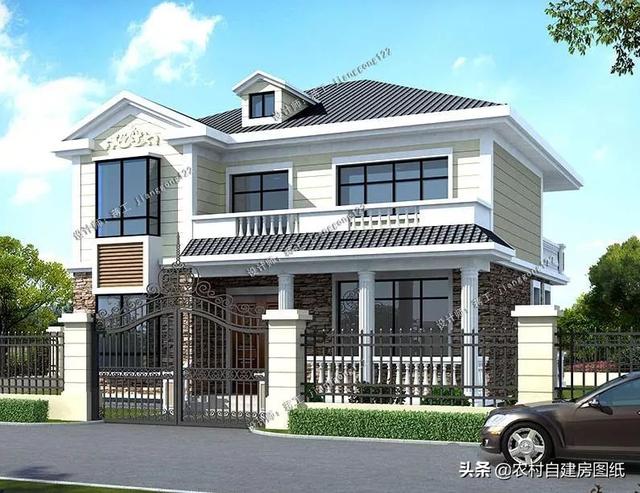 7款帶院子的二層別墅方案，庭院花池涼亭一個(gè)都不能少