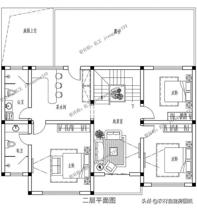 7款帶院子的二層別墅方案，庭院花池涼亭一個(gè)都不能少