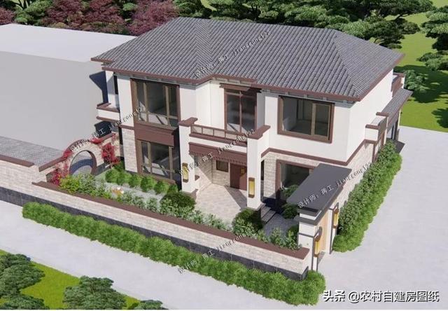 7款帶院子的二層別墅方案，庭院花池涼亭一個(gè)都不能少
