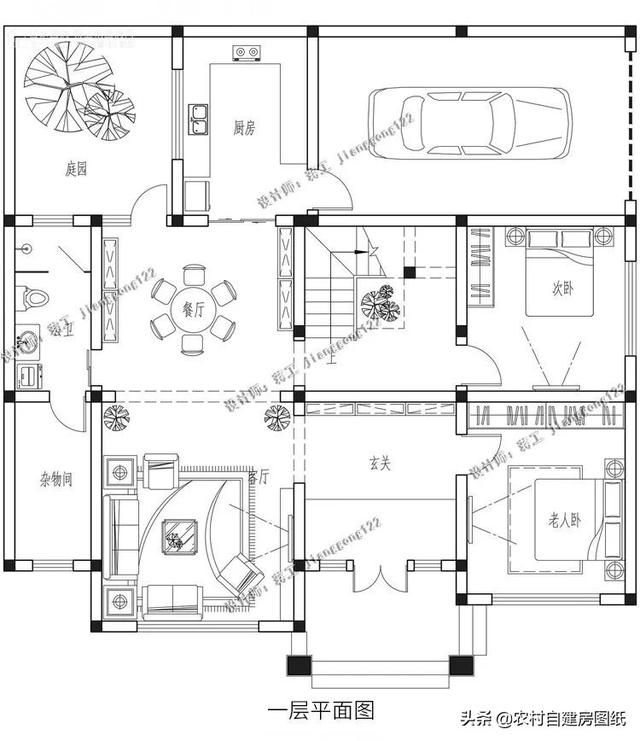 7款帶院子的二層別墅方案，庭院花池涼亭一個(gè)都不能少