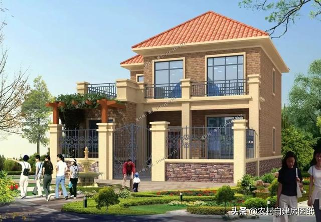 7款帶院子的二層別墅方案，庭院花池涼亭一個(gè)都不能少