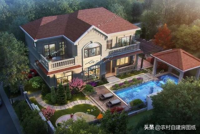 7款帶院子的二層別墅方案，庭院花池涼亭一個(gè)都不能少