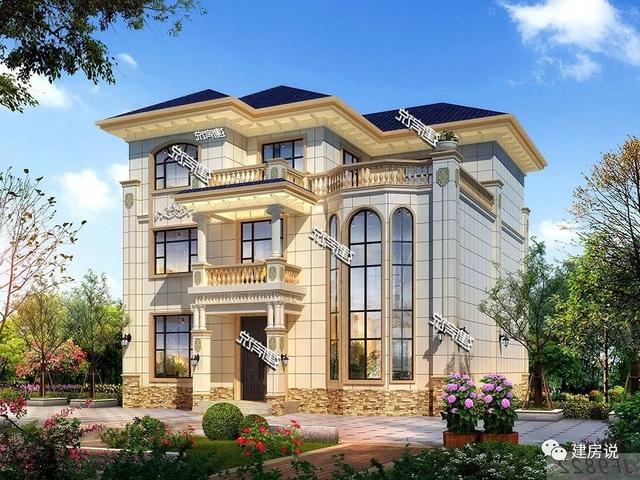 面寬12米的復(fù)式樓設(shè)計(jì)圖，挑空大客廳