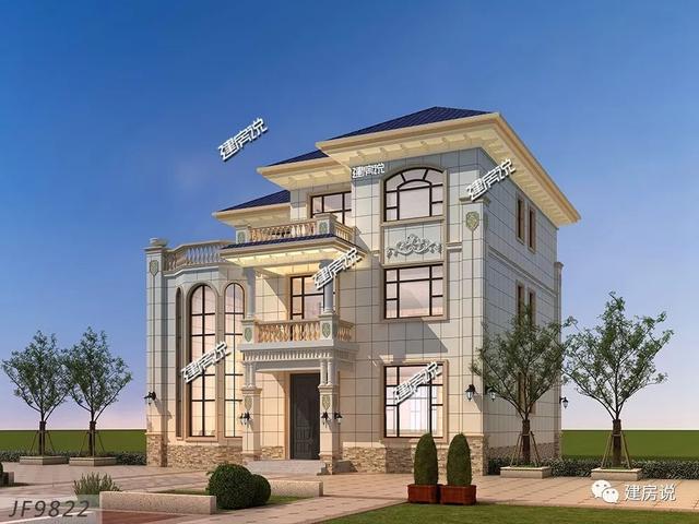 面寬12米的復(fù)式樓設(shè)計(jì)圖，挑空大客廳