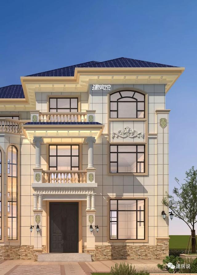 面寬12米的復(fù)式樓設(shè)計(jì)圖，挑空大客廳