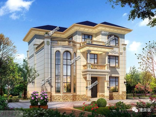 面寬12米的復(fù)式樓設(shè)計(jì)圖，挑空大客廳