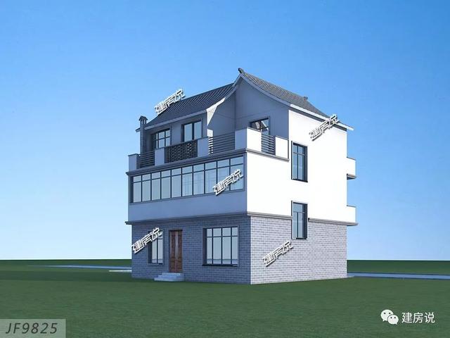 面寬11米中國風(fēng)徽派自建房別墅方案，適合鄉(xiāng)村建