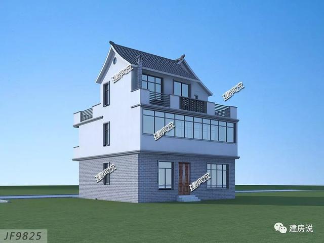 面寬11米中國風(fēng)徽派自建房別墅方案，適合鄉(xiāng)村建