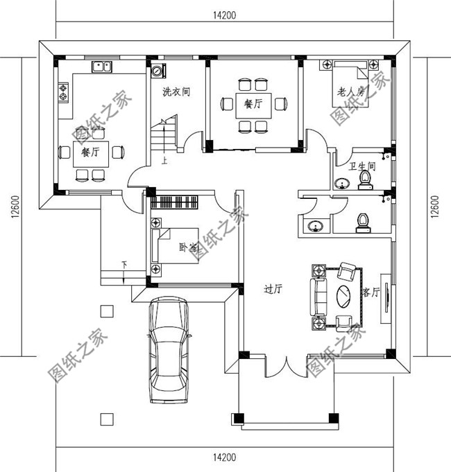145平方米現(xiàn)代二層自建房屋設(shè)計(jì)CAD圖紙帶外觀效果圖