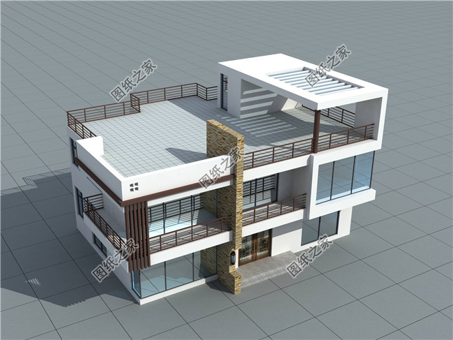 150平方米自建二層建筑施工設(shè)計圖帶外觀圖，15x10米