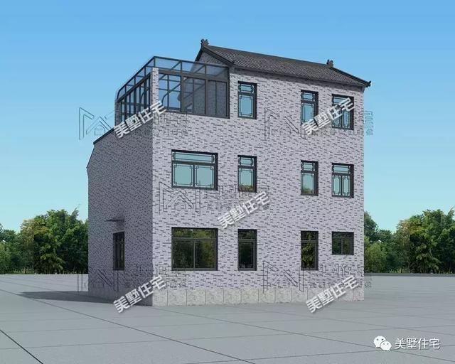 占地100平鄉(xiāng)村小樓圖，陽光房+大露臺，質(zhì)樸簡單