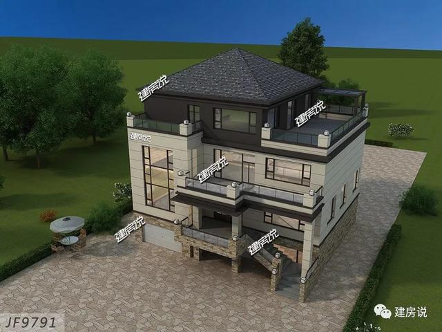 面寬12米占地130平的新中式自建房戶型圖，四層大套房不錯(cuò)