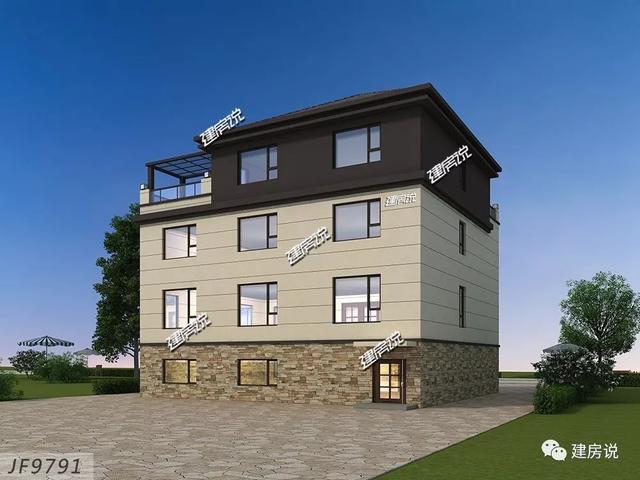 面寬12米占地130平的新中式自建房戶型圖，四層大套房不錯(cuò)