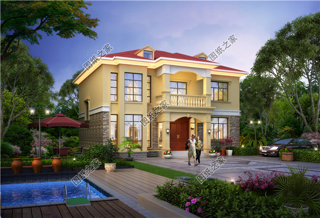 簡單實(shí)用農(nóng)村自建二層別墅設(shè)計(jì)圖，戶型造型簡約好看