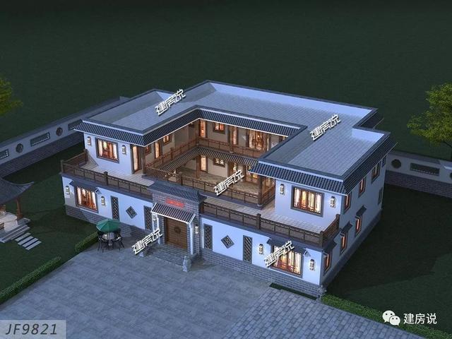 新中式平屋頂四合院別墅，可以出租可以做民宿