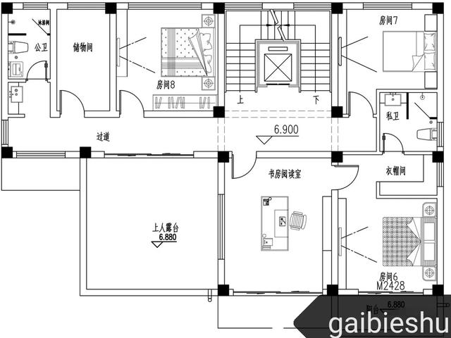 16.3m×12.3m三層平屋頂別墅設(shè)計(jì)，框架結(jié)構(gòu)