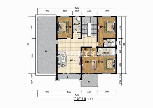 開間16.2米，進深11.7米二層小樓房設(shè)計，35萬能建好主體