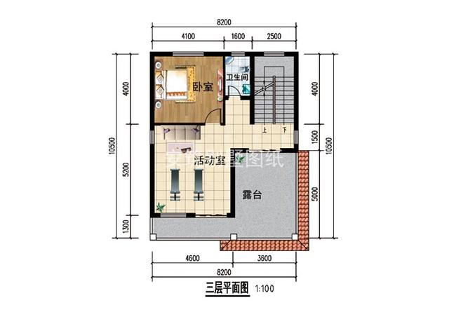 8.2x10.5米農(nóng)村三層小洋樓房圖，簡單、實(shí)用