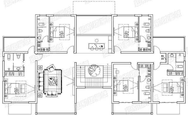 湖南婁底三層雙拼別墅效果圖及平面，外觀大氣