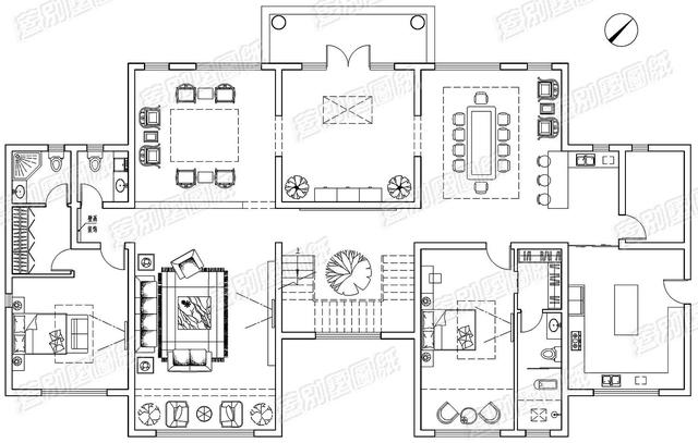 湖南婁底三層雙拼別墅效果圖及平面，外觀大氣