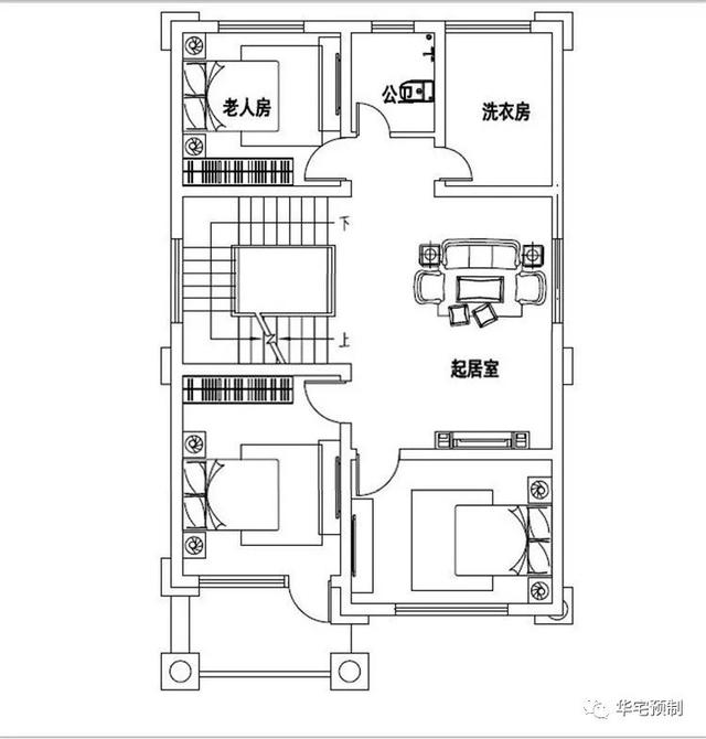 8×12米三層自建房別墅設計圖，占地103平左右