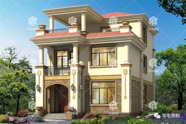 8×12米三層自建房別墅設計圖，占地103平左右